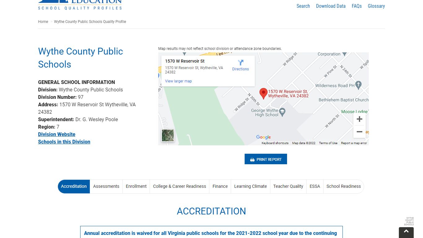 Wythe County Public Schools - Virginia School Quality Profiles